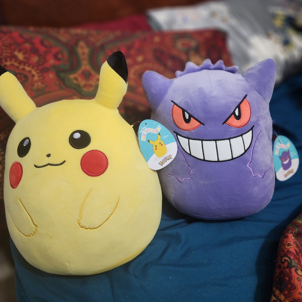 10 inch Pokémon squishmallows Pikachu and Gengar